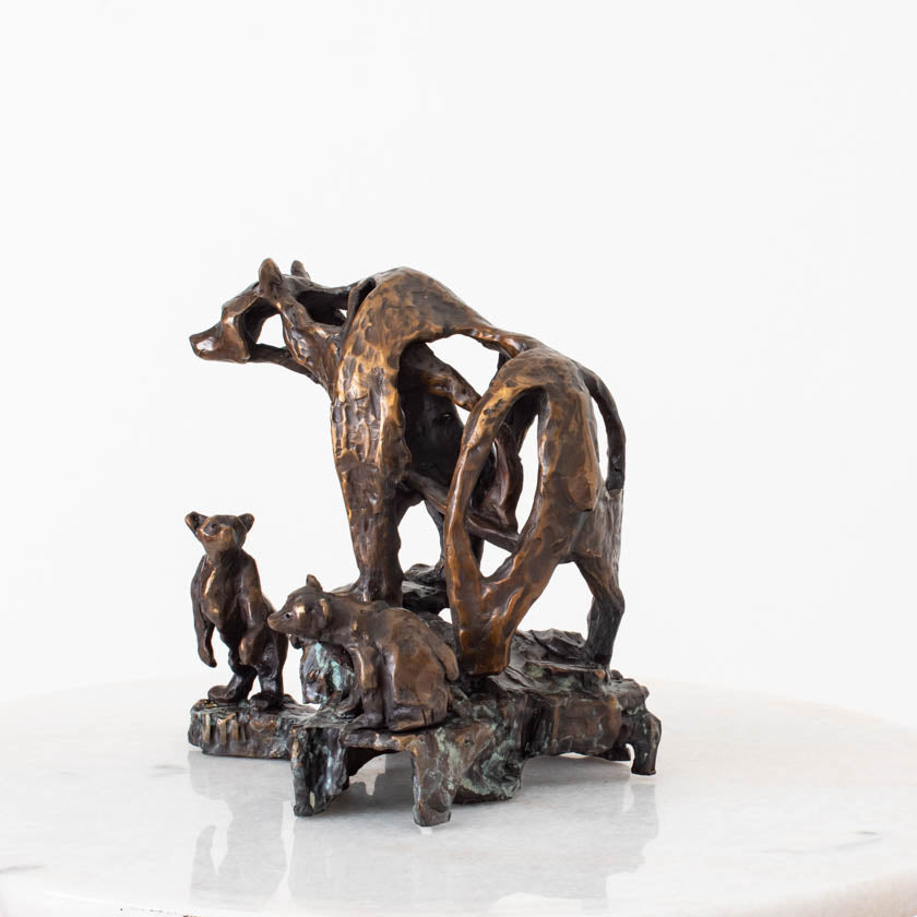bronze bear sculpture by artist Sandy Graves