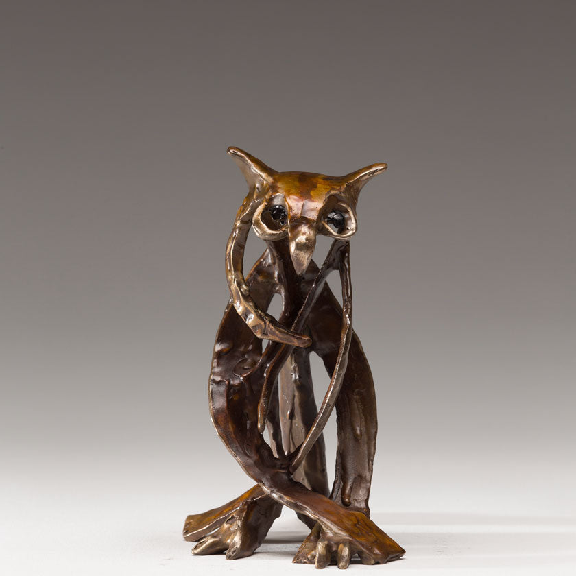 bronze owl sculpture by Sandy Graves