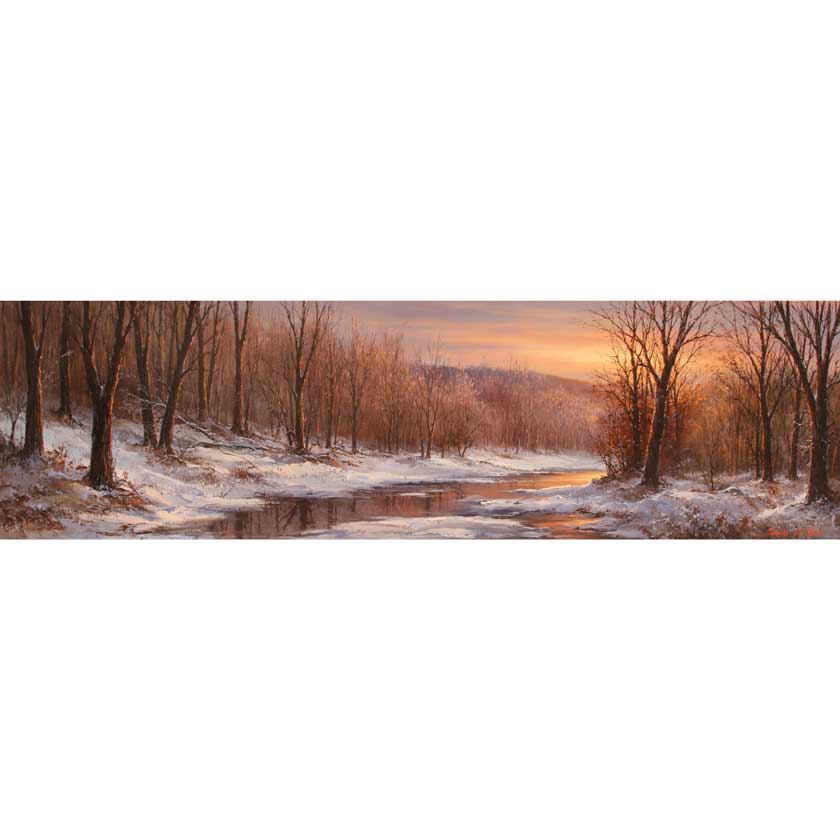 Vermont winter landscape oil painting by Sanh Ho Han
