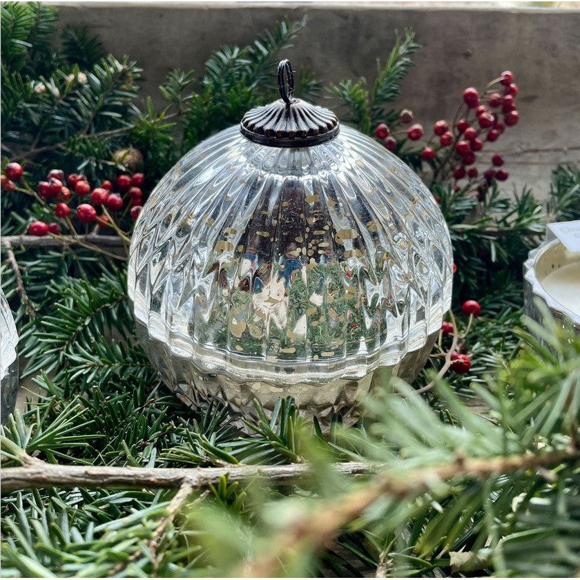 Balsam Cedar Glass Ornament Candle