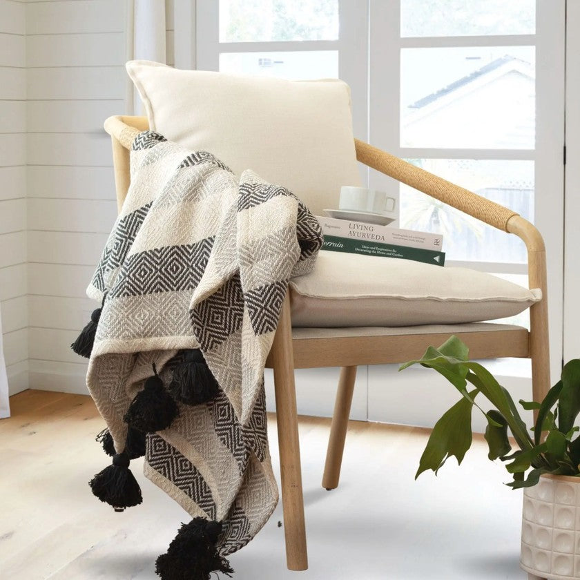 Oversized Wide Striped Throw