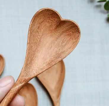 Hand-Carved Wiggle Wooden Heart Spoon