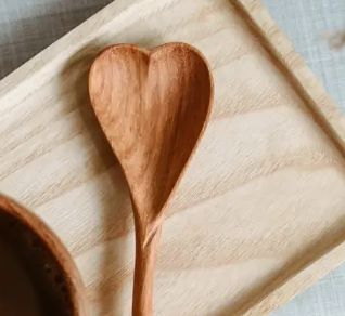 Hand-Carved Wiggle Wooden Heart Spoon