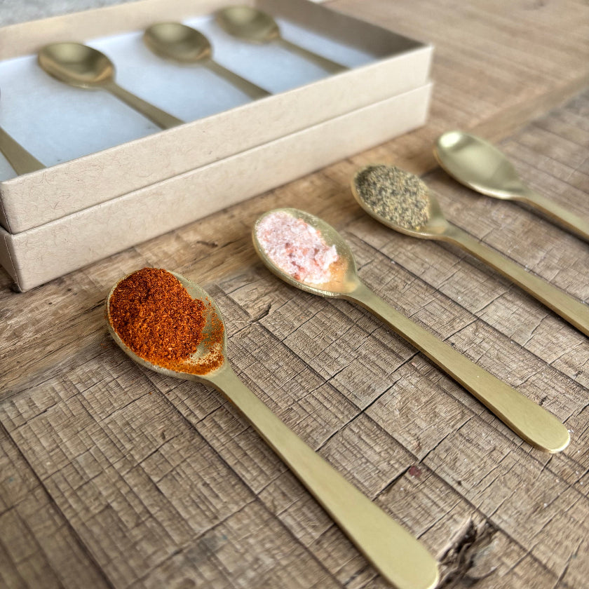 Handmade Solid Brass Spice Spoons-Set of 4