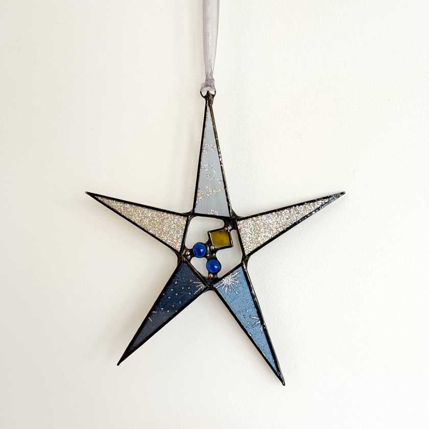 Stained Glass Star Ornament-Large