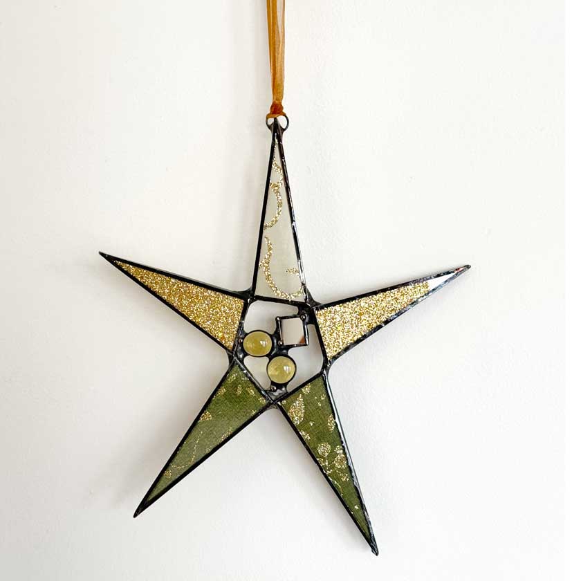 Stained Glass Star Ornament-Large