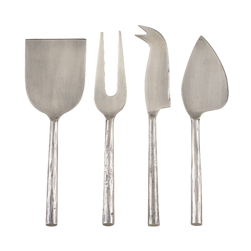 Set of four silver cheese tools 