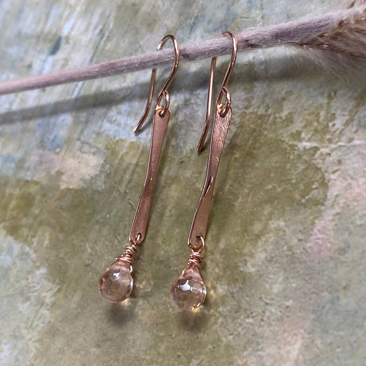 Sticks &amp; Stones Dangle Earring in Peach Zircon