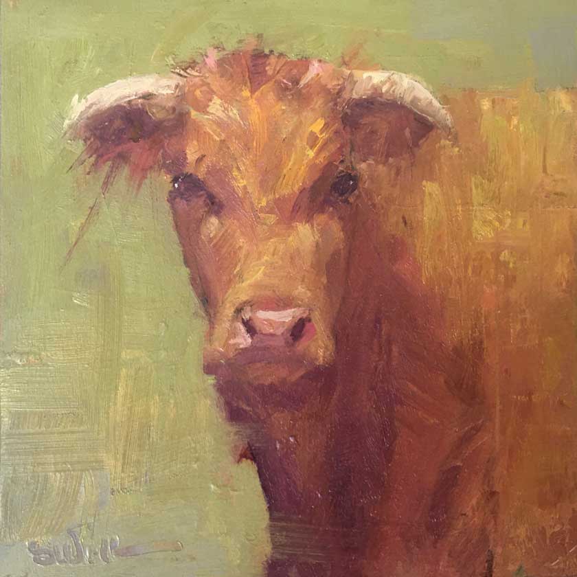 Cow oil painting