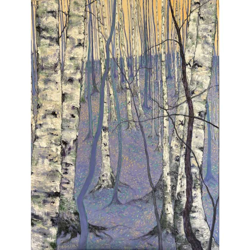 Lavender Birches -Oil Painting 24x18