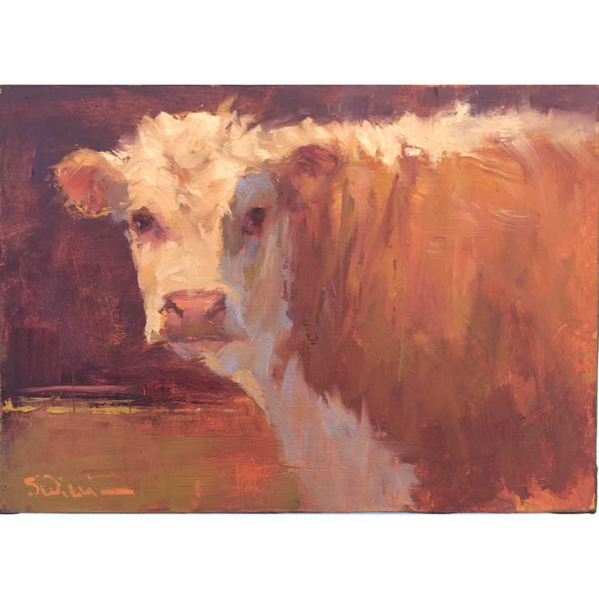 cow portrait by VT artist Susan Williamson