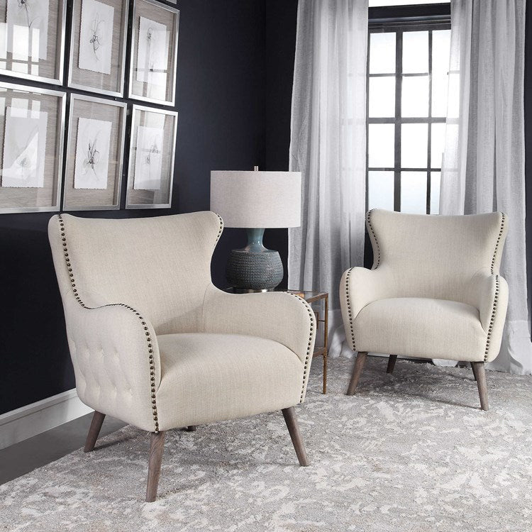 Donya Linen Accent Chair