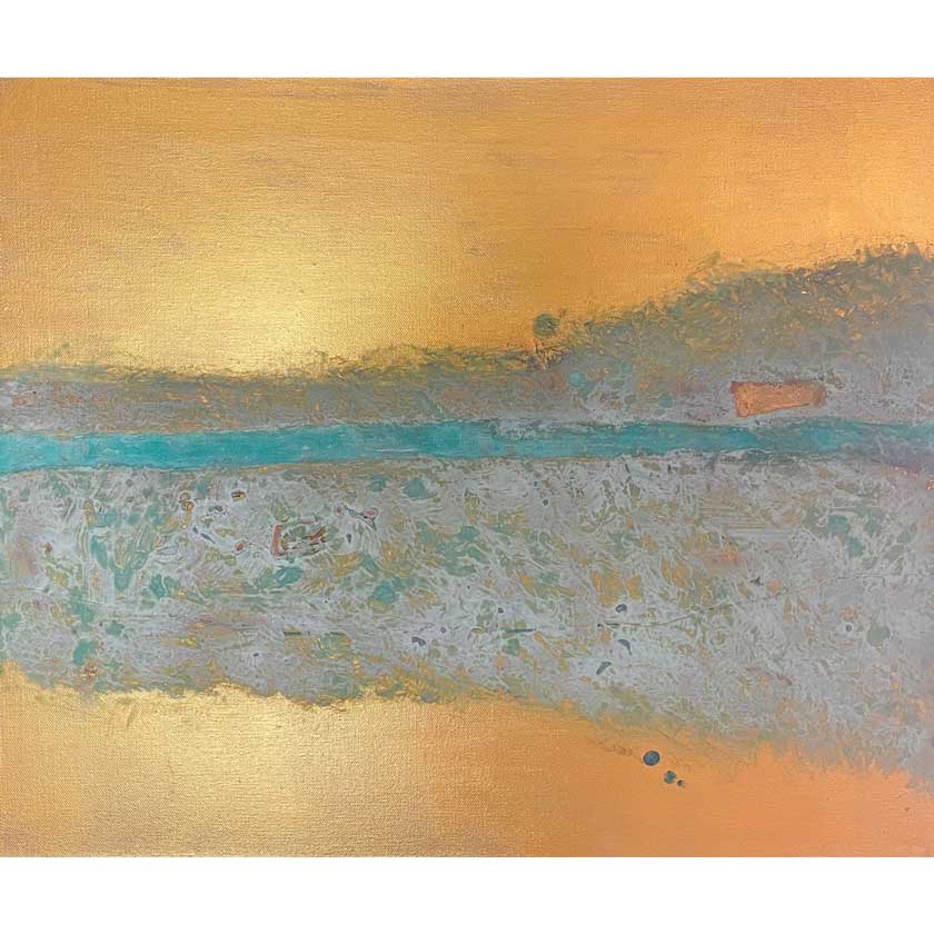 Aqua River- Mixed media painting 20x24