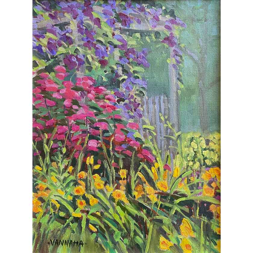 Vermont Flower Landscape painting by Lynn VanNatta