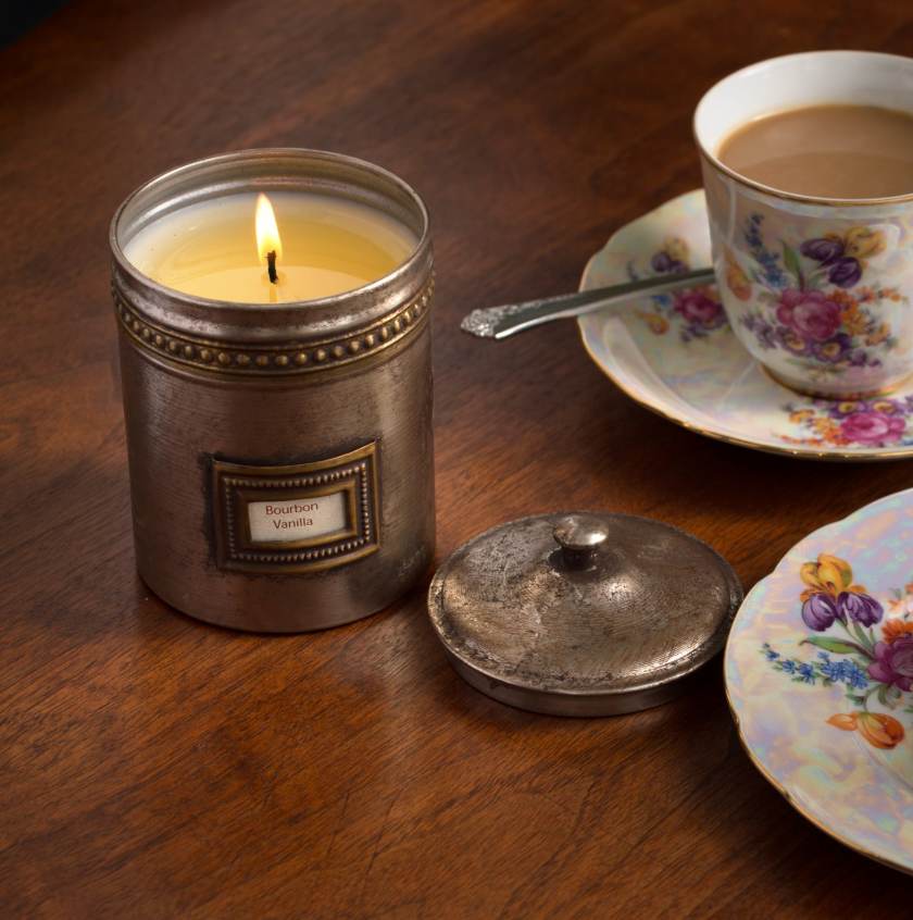 Vintage tin candle