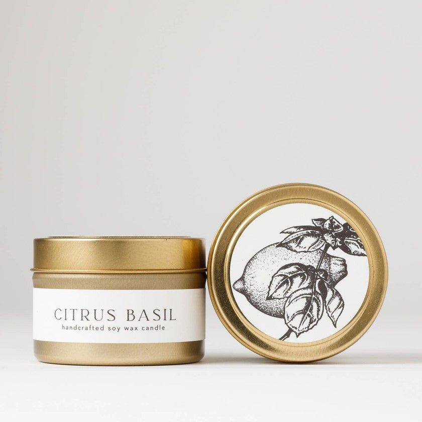 Citrus Basil Tin Soy Candle