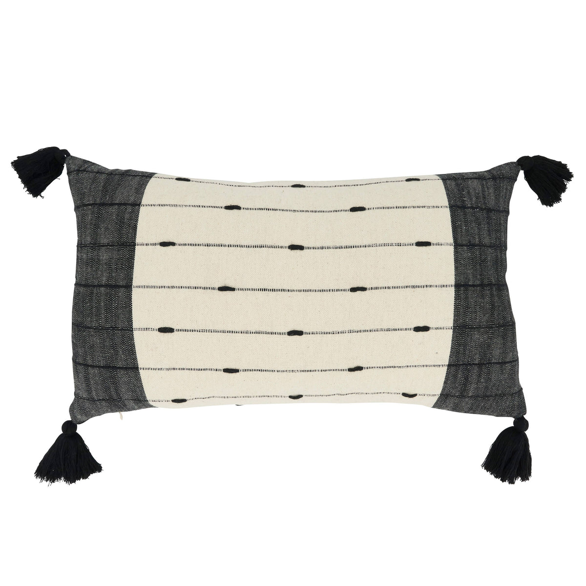 Tassel Trim Stripe Throw Pillow