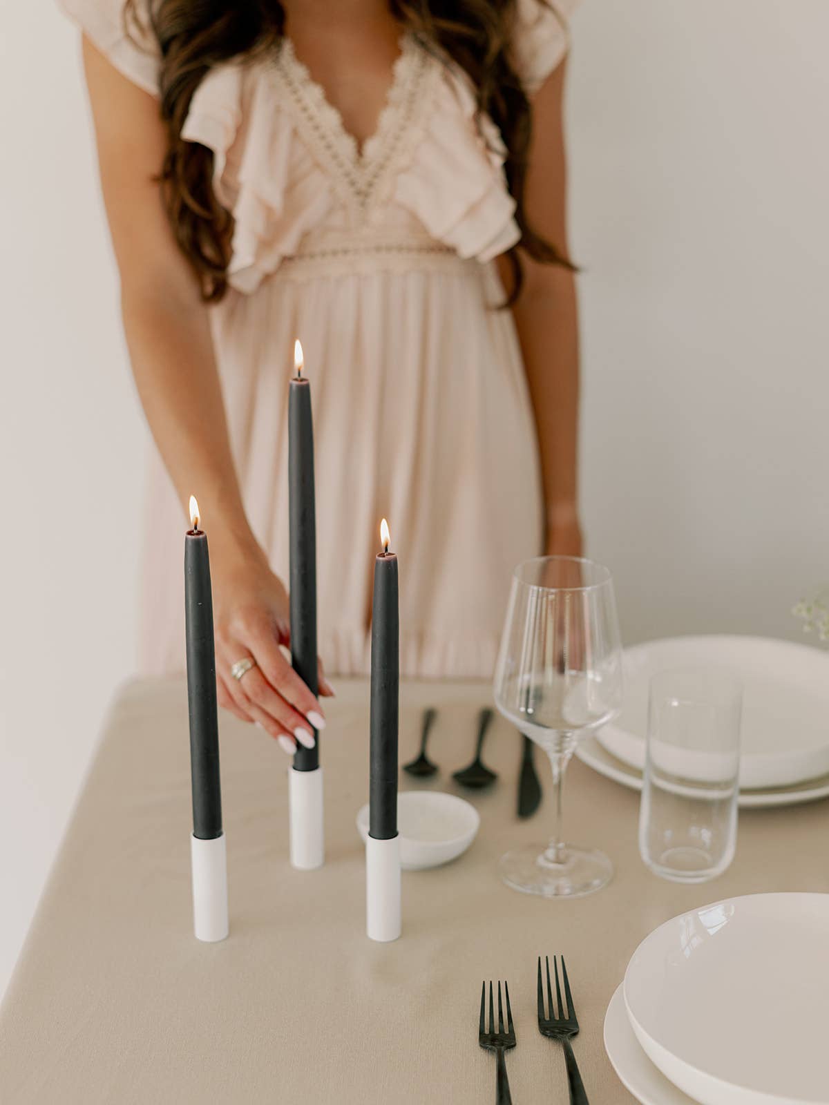 10&quot; Beeswax Dipped Candles | Charcoal
