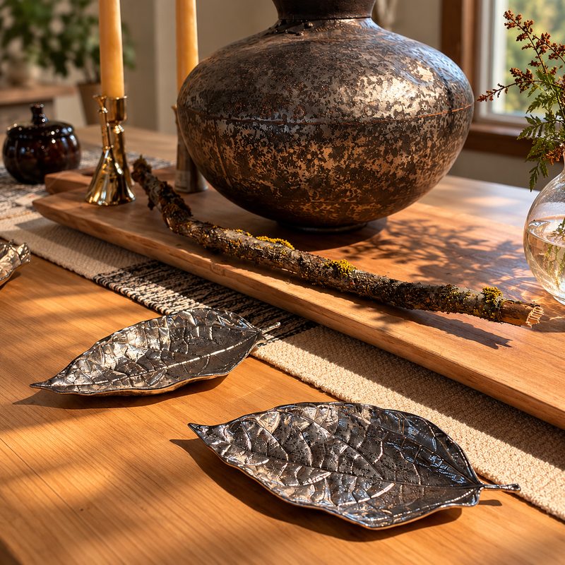 Pewter  Leaf Tray