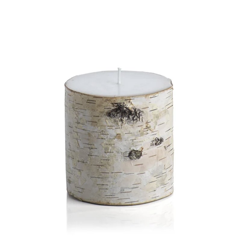 Birchwood Unscented Pillar Candle