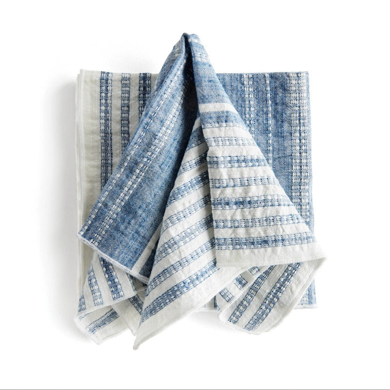 Blue Woven Cotton Napkins – Set of Four