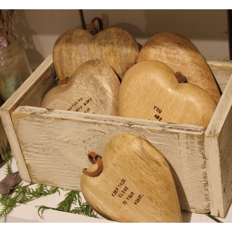 Small Engraved Wood Hearts