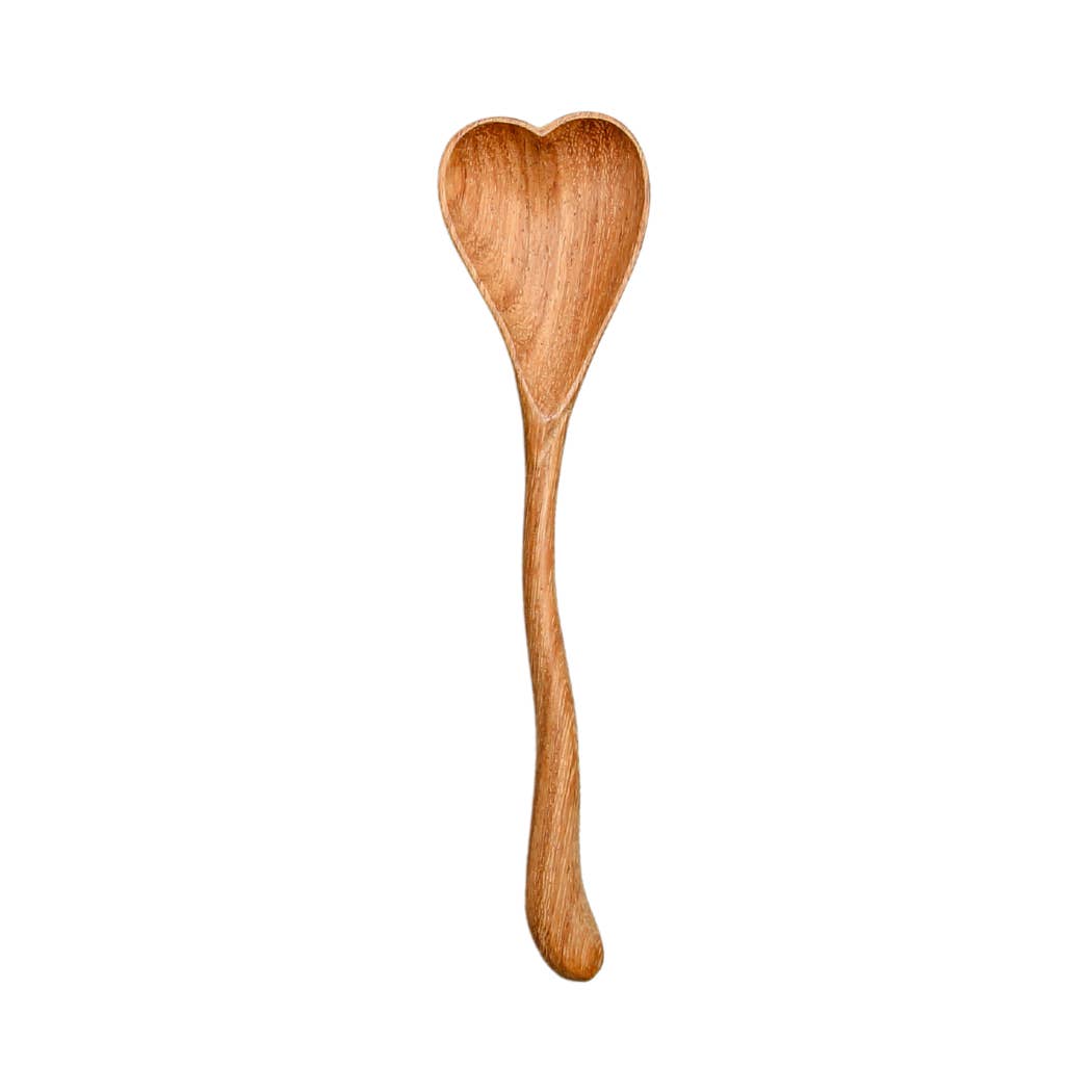 Hand-Carved Wiggle Wooden Heart Spoon
