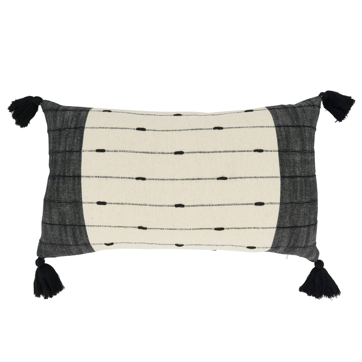 Tassel Trim Stripe Throw Pillow