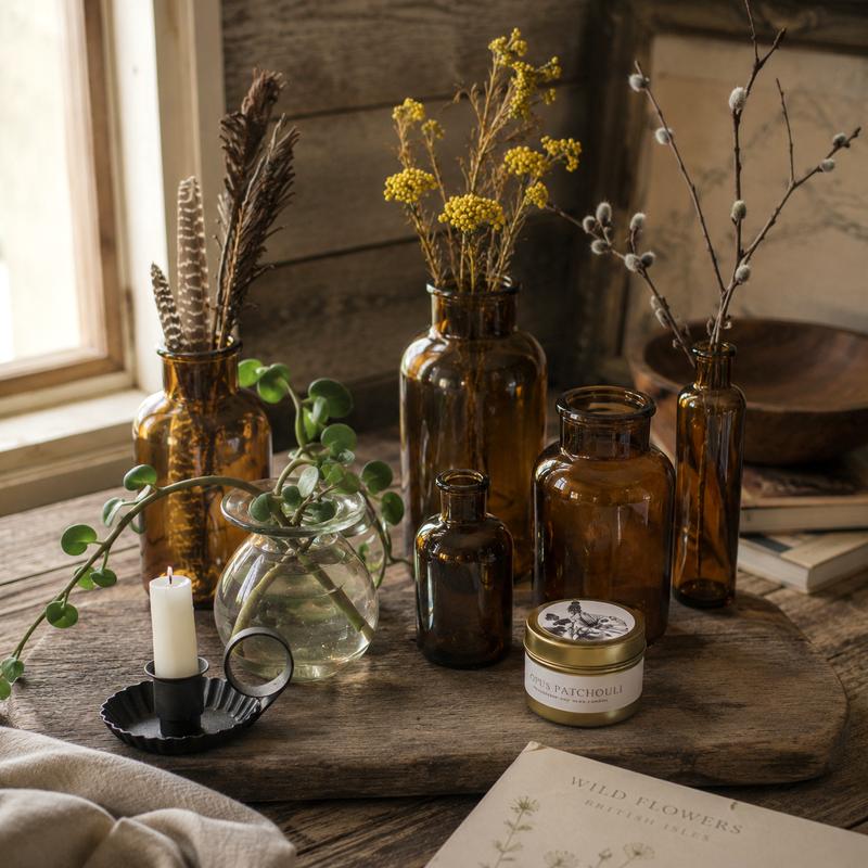 Amber Glass Bottle Collection