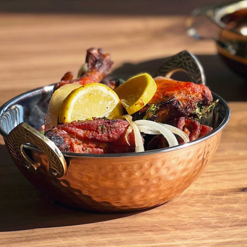 Hand-Hammered Copper & Stainless Steel Serving Bowl