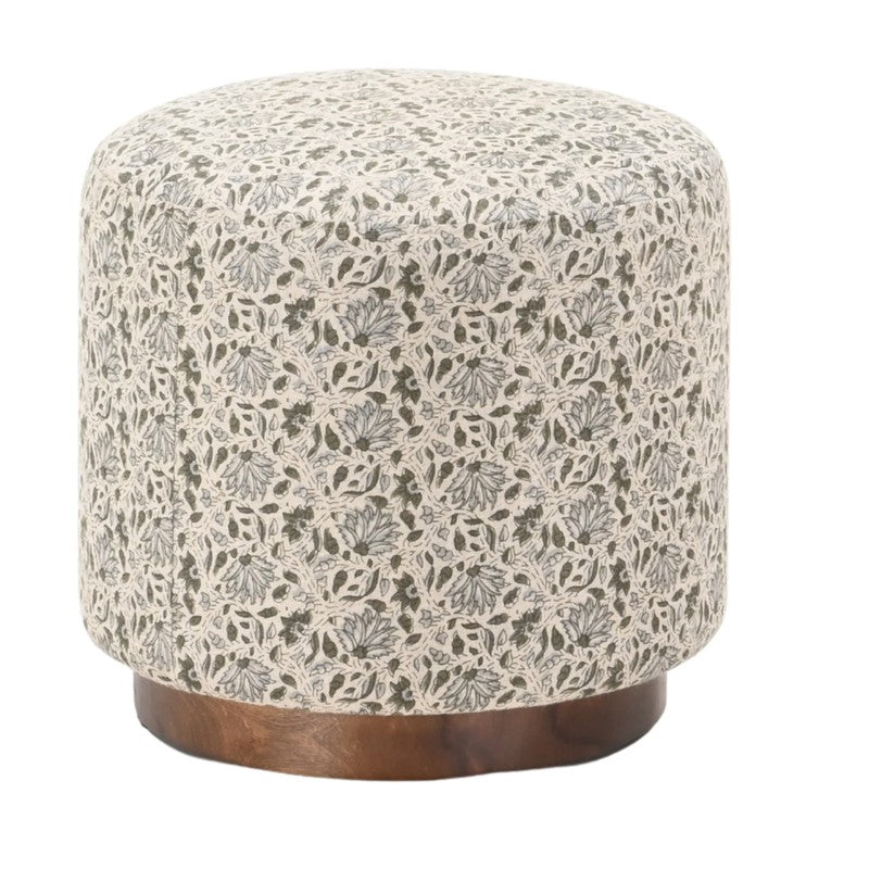 Floral Block Print Ottoman – DaVallia Vermont