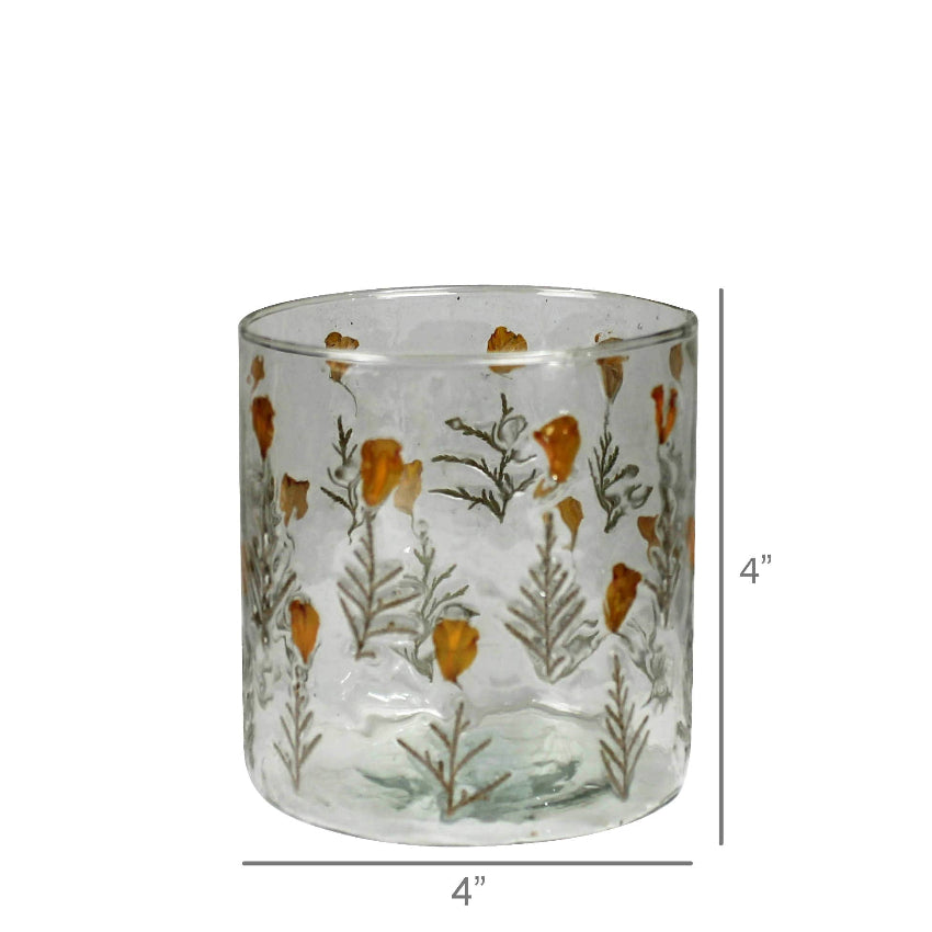 Tiny Flower Glass Hurricane