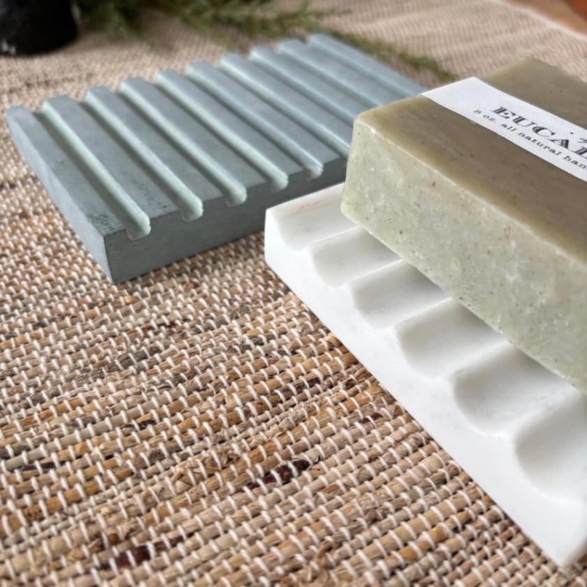 Stone Marble Fluted rectangle Soap Dish