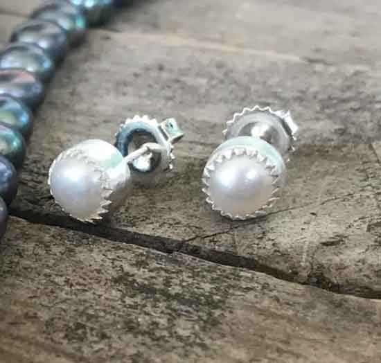 fresh water pearl earrings handmade in VT