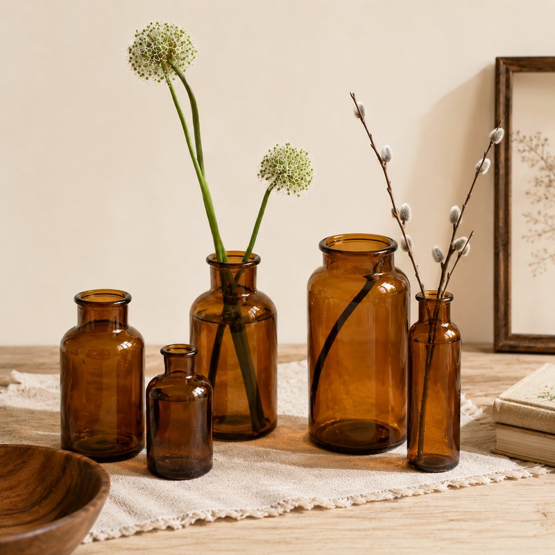 Amber Glass Bottle Collection