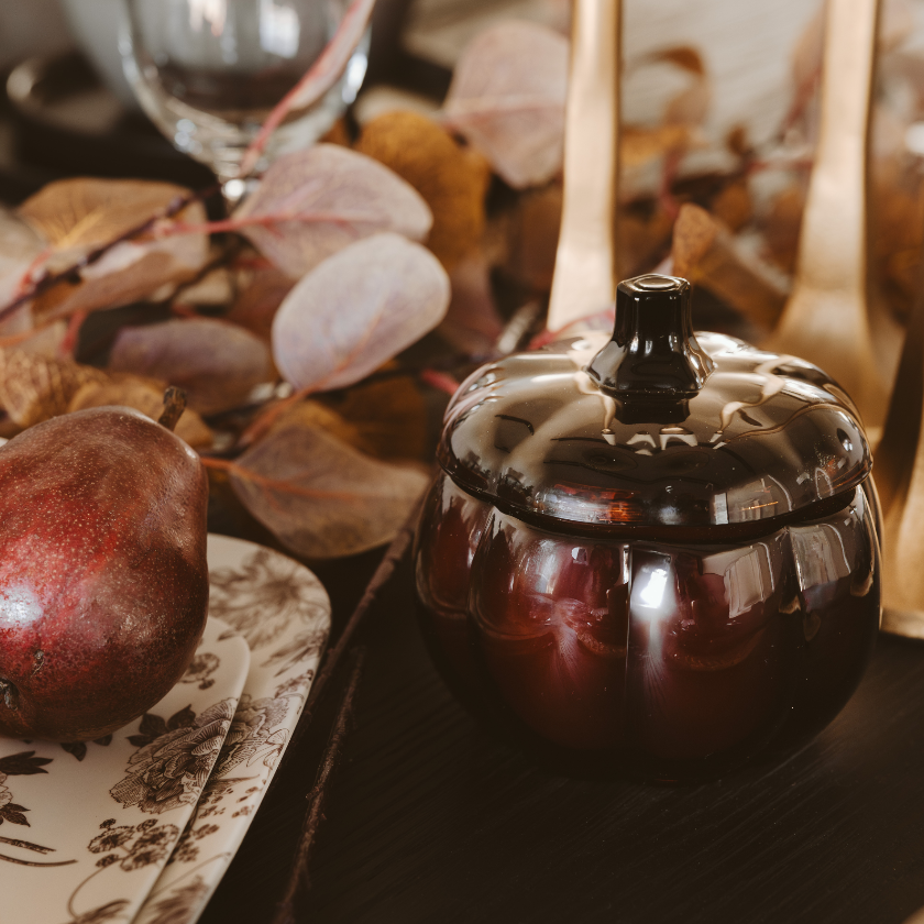 Pumpkin Candle Jar-Amber