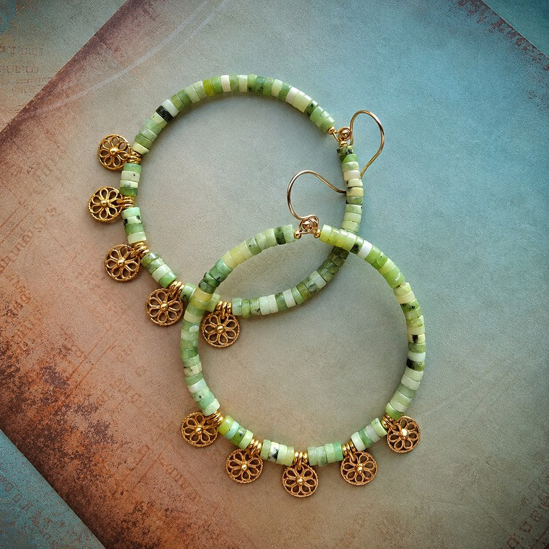 Chrysoprase Hoop Earrings