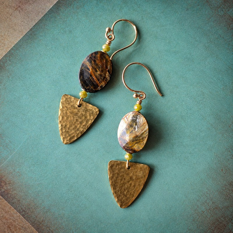 Seraphinite Shield Earrings