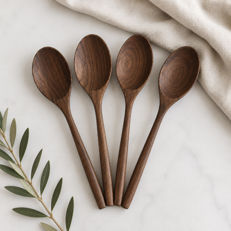 Cook, stir, and serve with a handcrafted walnut wooden spoon. Beautiful natural hardwood, comfortable to use, and gentle on cookware. Shop artisan kitchen essentials at DaVallia.