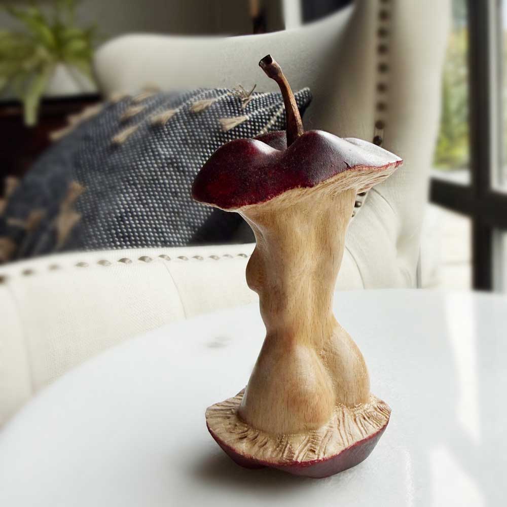 "Revealed" Apple  -Maple Bronze Apple Sculpture