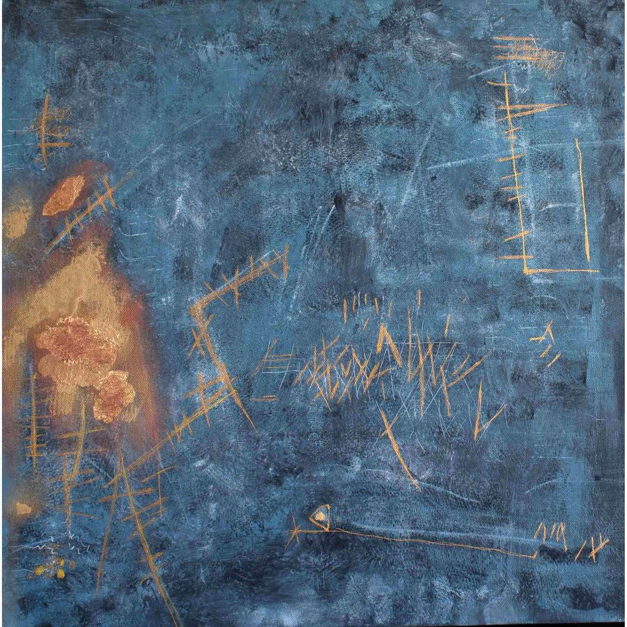 Ancient Site original abstract mixed-media painting by contemporary artist Katrin Waite