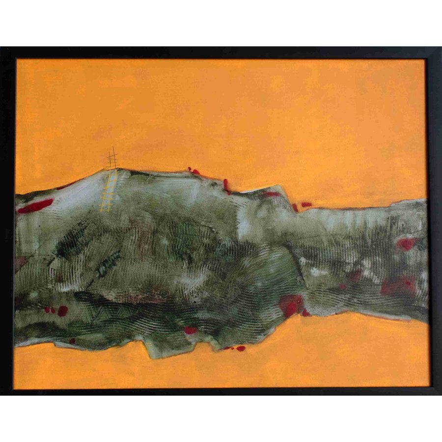 Pueblo original abstract landscape painting by contemporary artist Katrin Waite