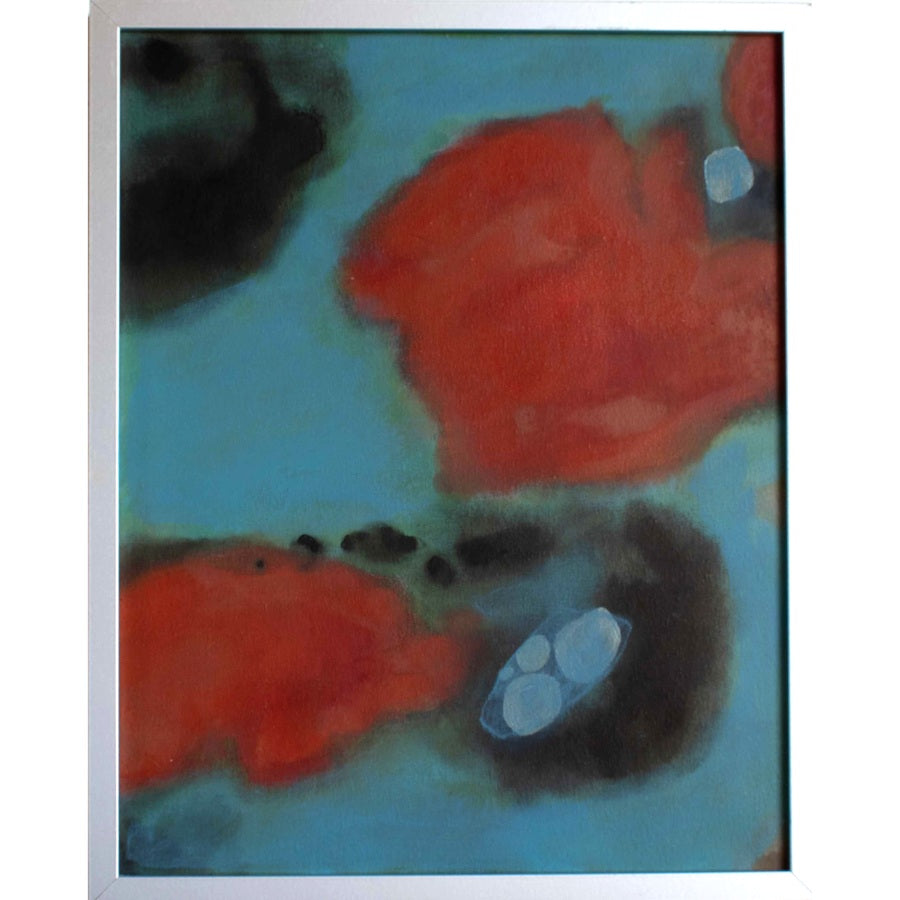 Coastline original abstract painting by contemporary artist Katrin Waite