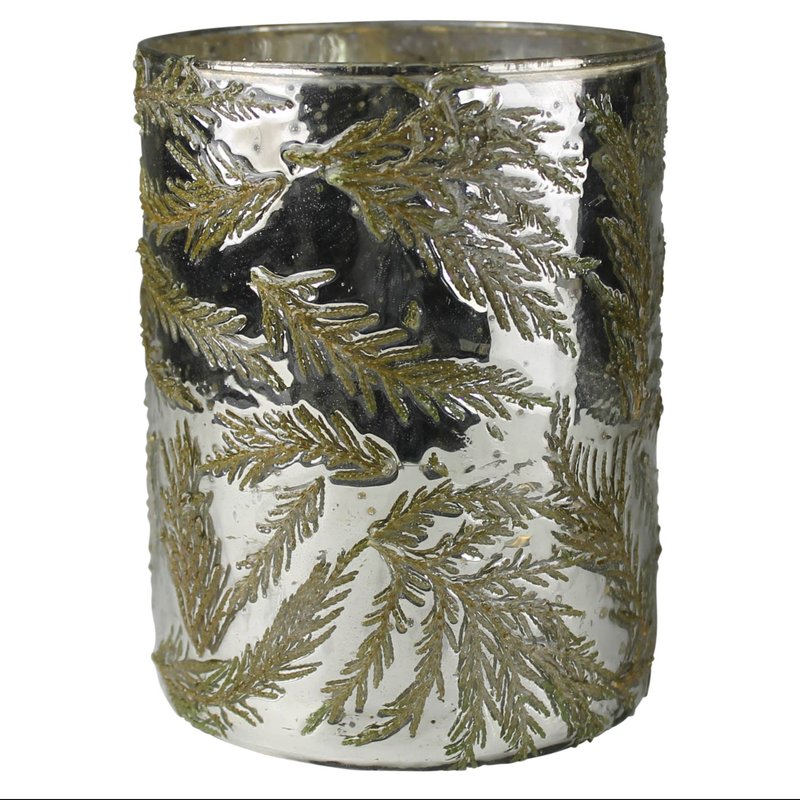 Juniper Enameled Glass Hurricane