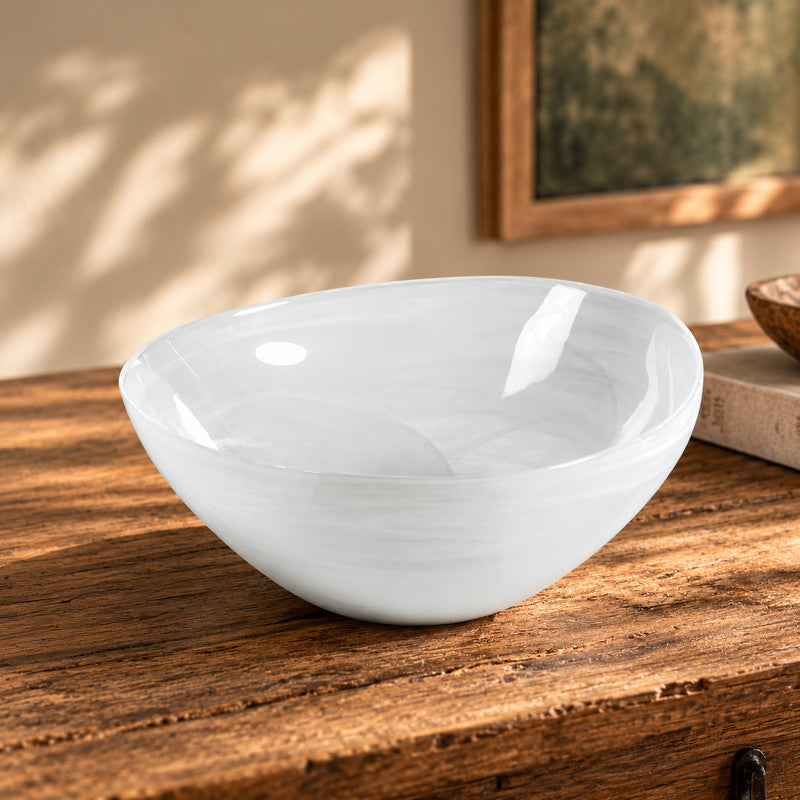 Organic Alabaster Glass Bowl