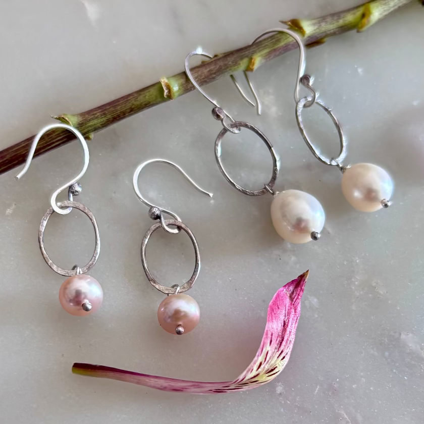 Pearl Oval Earrings