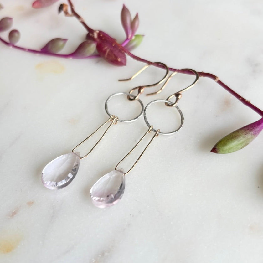 Solstice Earrings- Pink Amethyst