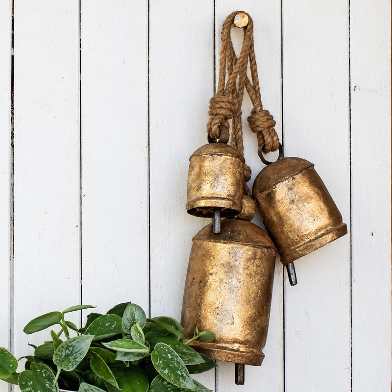Rustic Brass Temple Bells