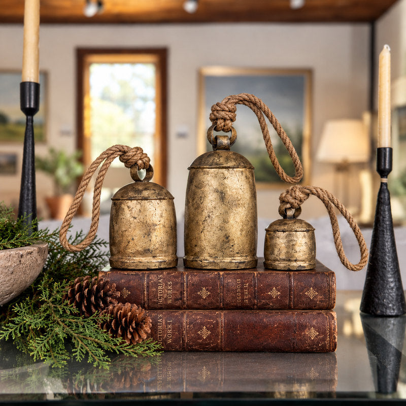 Rustic Brass Temple Bells
