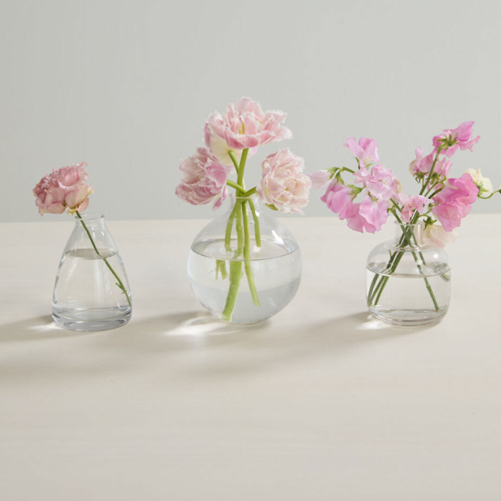 small glass bud vases